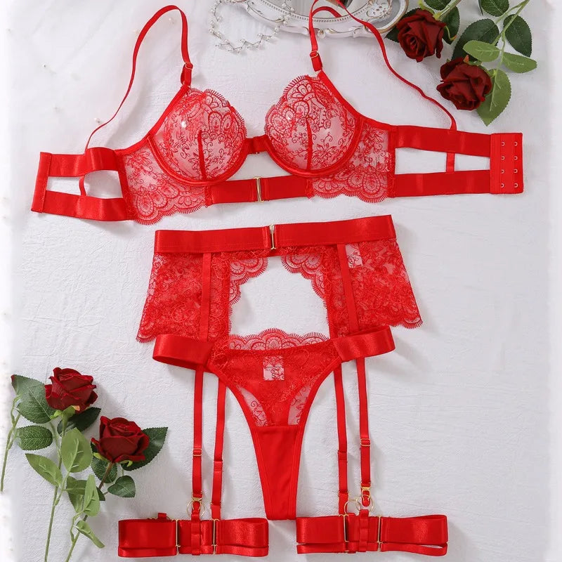 Carmen Luxury 4 Pieces Lingerie Set